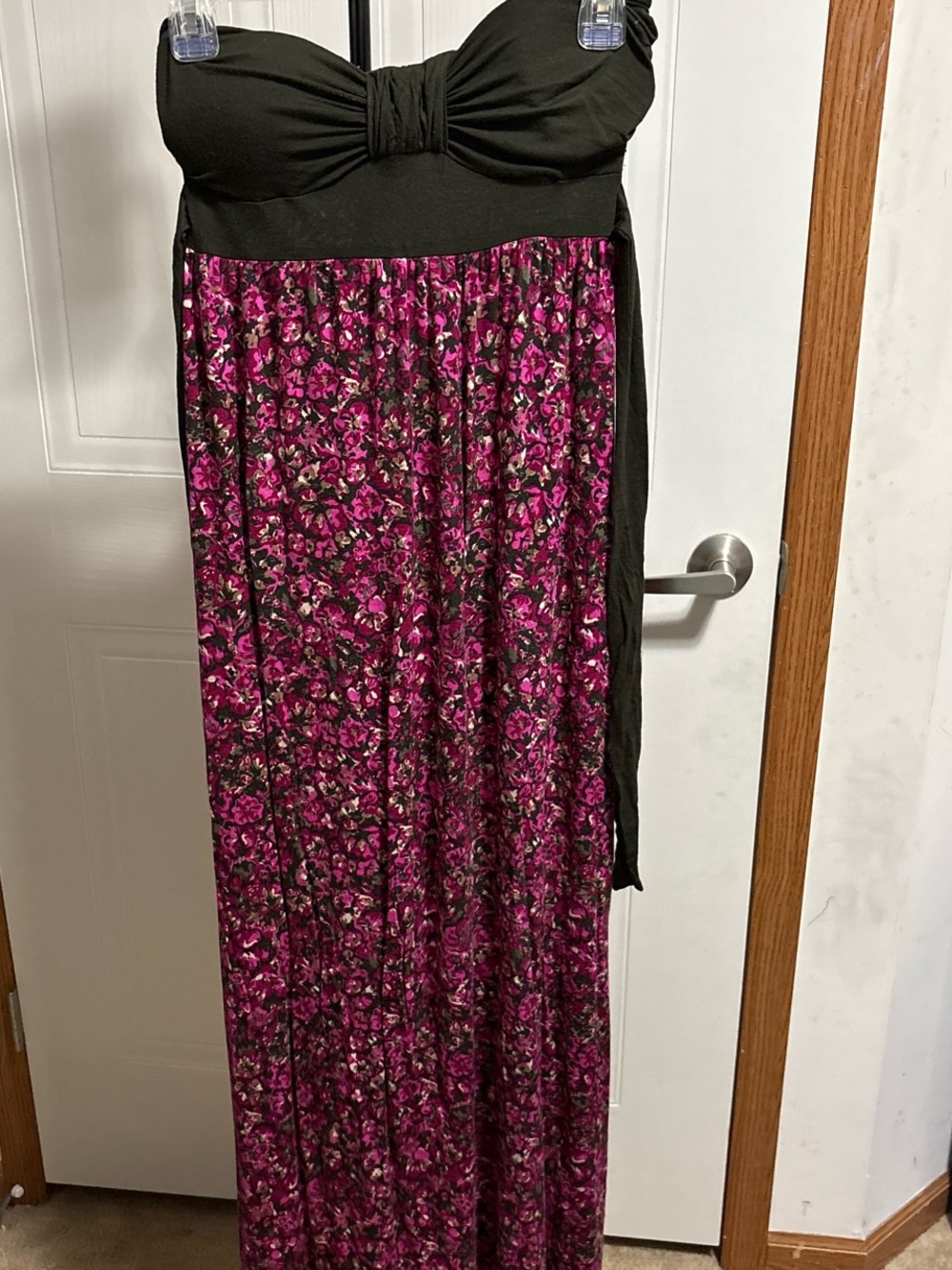 eye candy Black & Magenta Floral Maxi Skirt